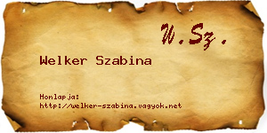 Welker Szabina névjegykártya